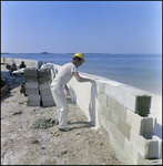 Applying Concrete to Sea Wall, S by Skip Gandy