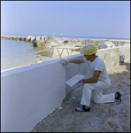 Applying Concrete to Sea Wall, X by Skip Gandy