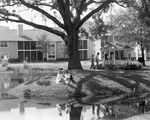 People Sitting by Gazebo by a Lake, B by George Skip Gandy IV