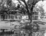 People Sitting by Gazebo by a Lake, F by George Skip Gandy IV