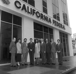 Employees Posing in Front of California Federal Bank by George Skip Gandy IV