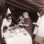 California Federal Employees Waiting at Buffet with Woman in a Medieval Themed Costume by George Skip Gandy IV