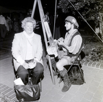 Woman Sitting for a Portrait from an Artist at a Party by George Skip Gandy IV