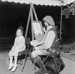 Young Girl Posing for Portrait Drawing at a Party by George Skip Gandy IV