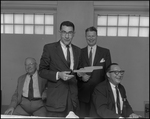 Four Men Smile at Florence Champlin Advertising Award Luncheon by Skip Gandy