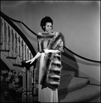 Woman Modeling Fur Coat Near Staircase, B by George Skip Gandy IV