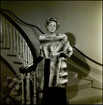 Woman Modeling Fur Coat Near Staircase, E by George Skip Gandy IV