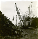 Cargo Ship Clearing Debris From Port Using Cranes, F by George Skip Gandy IV