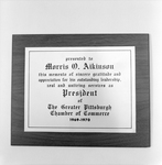 Plaque Presented to Morris D. Aikinson, A by George Skip Gandy IV