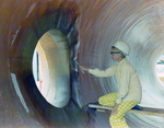 Employee Painting the Inside of a Large Pipe, H by George Skip Gandy IV