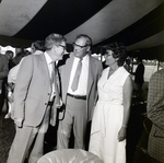 Three Attendees Socialize, One Laurel Place Groundbreaking Event by George Skip Gandy IV