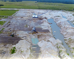 Aerial View of Dragline Excavators in Phosphate Mining Site, Florida