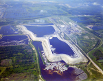 Aerial View of Phosphate Settling Ponds at Mosaic Bartow Facility, Bartow, Florida, A