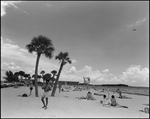 Man Stands in Front of Two Palm Trees and Stares at Viewer, Tampa, Florida by George Skip Gandy IV