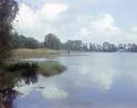 Lake with Residential Boat Docks in Tampa, Florida, A