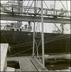Ship docked next to gantry crane, Port Tampa, Florida, A