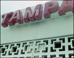 The Tampa Hilton Hotel sign by Skip Gandy