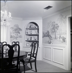 Elegant Dining Room with Wallpaper Mural and Built-In Shelves in Tampa, Florida, B by Skip Gandy