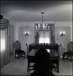 Formal Dining Room with Patterned Wallpaper and Upholstery in Tampa, Florida, B by Skip Gandy