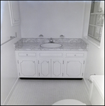 White Bathroom with Marble Counters and Tile Flooring in Tampa, Florida, B by Skip Gandy