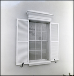 Window with White Shutters and S-Shaped Stays, B by Skip Gandy