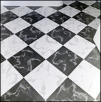 Checkered Black and White Marble Floor in Home in Tampa, Florida, B by Skip Gandy