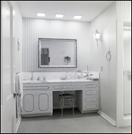 Marble Vanity Sink with Makeup Table and Chair, A by Skip Gandy