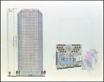 Architectural Drawing of Barnett Bank Plaza, Tampa, Florida by George Skip Gandy IV