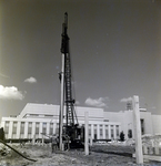 Crane and Workers at Site During Construction of Courthouse Annex, B by George Skip Gandy IV