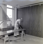 Worker Sawing Materials During County Courthouse Annex Construction, B by George Skip Gandy IV