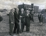 Ed Blackburn Jr. and Two Others Pose with Shovel at Construction Site for County Jail by George Skip Gandy IV