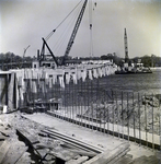 Construction of Howard Frankland Bridge with Cranes over Water, Tampa, Florida, B by George Skip Gandy IV