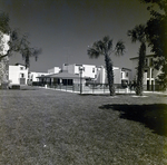 Clubhouse and Pool Area with Palm Trees at Del Lago Apartments, Tampa, Florida, F by George Skip Gandy IV