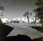 Clubhouse and Pool Area with Palm Trees at Del Lago Apartments, Tampa, Florida, H by George Skip Gandy IV