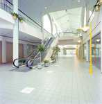 Interior of Shopping Plaza with Escalator and Yellow Lamp Posts, Sarasota, Florida, A by George Skip Gandy IV