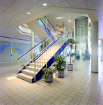 Interior of Shopping Plaza with Central Staircase, Sarasota, Florida, B by George Skip Gandy IV