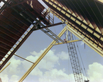 Workers Using a Crane for a Timber Beam, L by George Skip Gandy IV