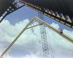 Workers Using a Crane for a Timber Beam, U by George Skip Gandy IV