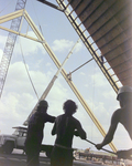 Workers Using a Crane and a Rope for a Timber Beam, A by George Skip Gandy IV