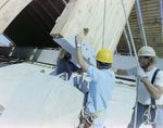 Workers Using a Crane for a Timber Beam, AB by George Skip Gandy IV