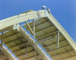 Workers on Top a Timber Framed Structure, E by George Skip Gandy IV