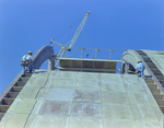 Workers on Top a Timber Framed Structure, Q by George Skip Gandy IV