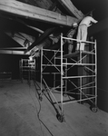 Construction Workers Securing Wooden Beams on Scaffolding, B by George Skip Gandy IV