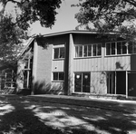 Brick House with Large Windows Surrounded by Trees, B by George Skip Gandy IV