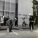 Employee Pickaxes Ground, First Federal Downtown Tampa, A by George Skip Gandy IV