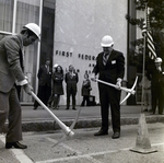 Employee Pickaxes Ground, First Federal Downtown Tampa, C by George Skip Gandy IV