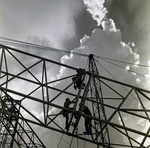 Workers on Crane, Crane Sims Service Removal on First Financial Tower, B by George Skip Gandy IV