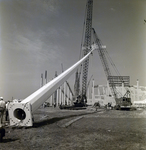 Floodlight Lifted by Crane during Field Construction, Florida Steel, F by George Skip Gandy IV