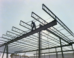 Construction Worker on Steel Beam Ceiling, Ferman Chevrolet, A by George Skip Gandy IV