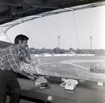 J.R. Privett in Press Booth at Jack Russell Stadium, Clearwater, I by George Skip Gandy IV